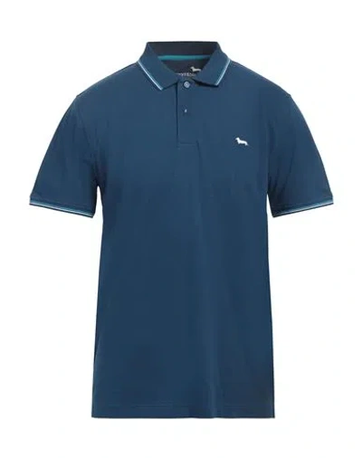 Harmont & Blaine Man Polo Shirt Navy Size M Cotton, Elastane In Navy Blue
