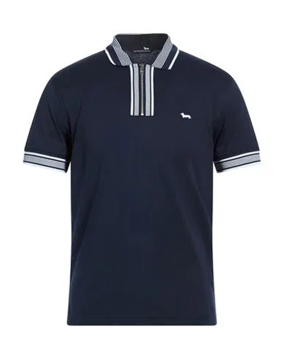 Harmont & Blaine Man Polo Shirt Navy Size S Cotton In Blue