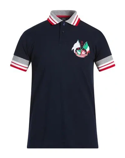 Harmont & Blaine Man Polo Shirt Navy Size Xl Cotton In Black
