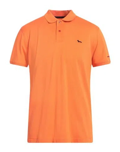 Harmont & Blaine Man Polo Shirt Orange Size L Cotton