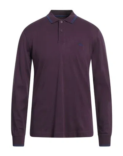 Harmont & Blaine Man Polo Shirt Plum Size Xl Cotton In Purple