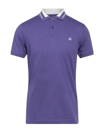 Harmont & Blaine Man Polo Shirt Purple Size L Cotton
