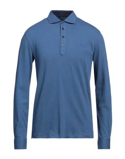 Harmont & Blaine Man Polo Shirt Slate Blue Size L Cotton, Elastane