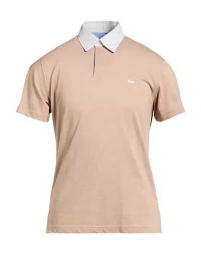 Harmont & Blaine Man Polo Shirt Taupe Size L Cotton In Brown
