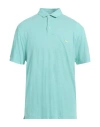 Harmont & Blaine Man Polo Shirt Turquoise Size S Linen, Cotton In Blue