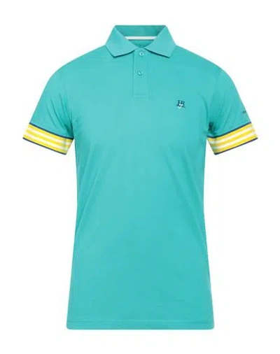 Harmont & Blaine Man Polo Shirt Turquoise Size Xxl Cotton In Blue