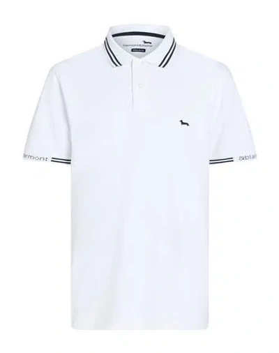 Harmont & Blaine Man Polo Shirt White Size Xl Cotton, Elastane