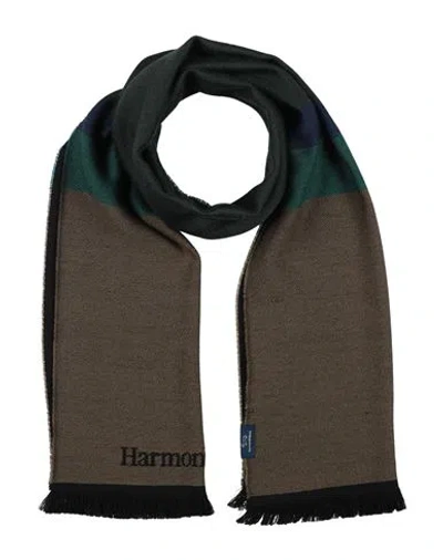 Harmont & Blaine Man Scarf Black Size - Wool, Acrylic In Brown