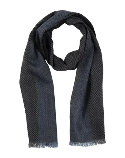 Harmont & Blaine Man Scarf Charcoal Size - Virgin Wool In Blue