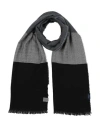 Harmont & Blaine Man Scarf Grey Size - Wool, Acrylic, Polyester, Viscose In Black