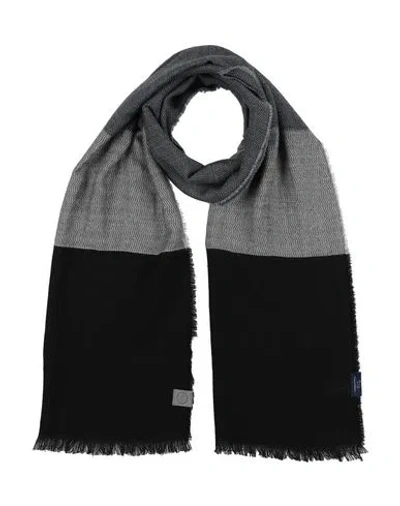 Harmont & Blaine Man Scarf Grey Size - Wool, Acrylic, Polyester, Viscose In Black