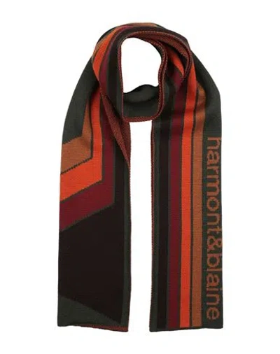 Harmont & Blaine Man Scarf Military Green Size - Wool, Acrylic In Multi