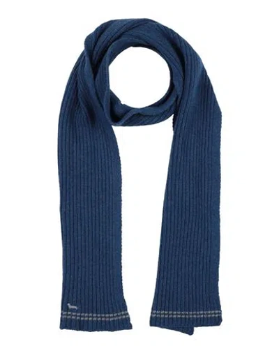 Harmont & Blaine Man Scarf Navy Size - Wool In Navy Blue