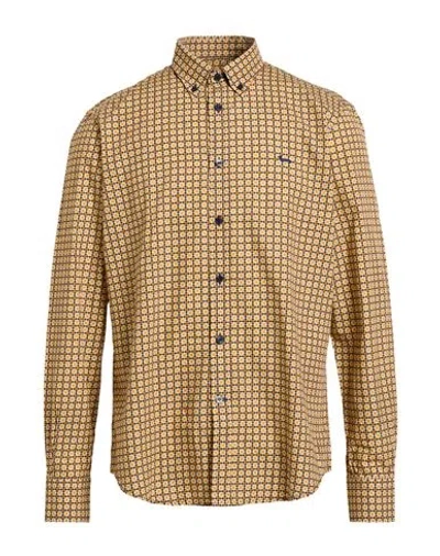 Harmont & Blaine Man Shirt Apricot Size L Cotton In Orange