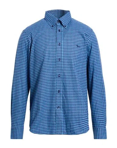 Harmont & Blaine Man Shirt Azure Size L Cotton In Blue