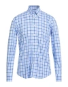 Harmont & Blaine Man Shirt Azure Size M Cotton In Blue