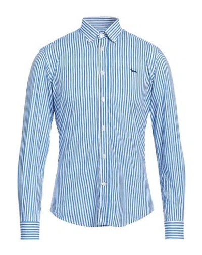 Harmont & Blaine Man Shirt Azure Size S Cotton In Blue