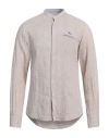 Harmont & Blaine Man Shirt Beige Size Xxl Linen In Metallic