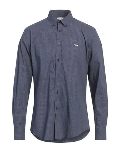 Harmont & Blaine Man Shirt Blue Size 4xl Cotton, Elastane