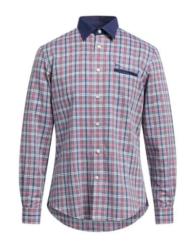 Harmont & Blaine Man Shirt Blue Size L Linen, Cotton
