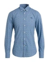 Harmont & Blaine Man Shirt Blue Size Xl Cotton In Blue