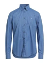 Harmont & Blaine Man Shirt Blue Size Xxl Cotton In Blue