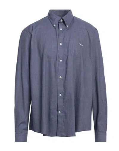 Harmont & Blaine Man Shirt Blue Size Xxl Cotton In Brown