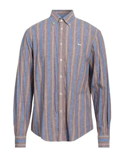 Harmont & Blaine Man Shirt Brown Size M Cotton, Linen