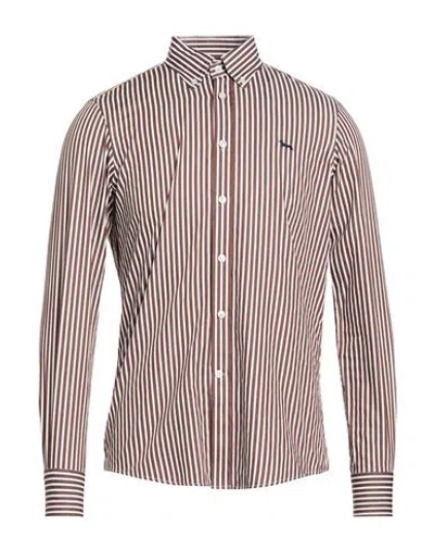 Harmont & Blaine Man Shirt Brown Size S Cotton In Multi