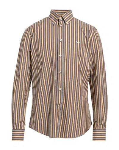 Harmont & Blaine Man Shirt Brown Size Xl Cotton In Multi