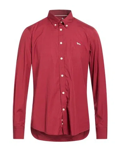 Harmont & Blaine Man Shirt Burgundy Size Xl Cotton In Red