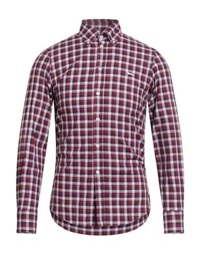 Harmont & Blaine Man Shirt Burgundy Size Xs Cotton