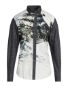 Harmont & Blaine Man Shirt Charcoal Size 3xl Cotton In Black