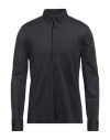Harmont & Blaine Man Shirt Charcoal Size Xl Cotton In Black