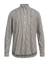Harmont & Blaine Man Shirt Dark Green Size M Cotton In Brown