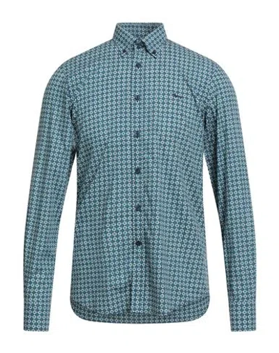 Harmont & Blaine Man Shirt Deep Teal Size S Cotton In Green