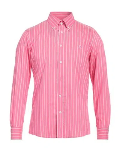 Harmont & Blaine Man Shirt Fuchsia Size Xl Cotton, Nylon In Pink