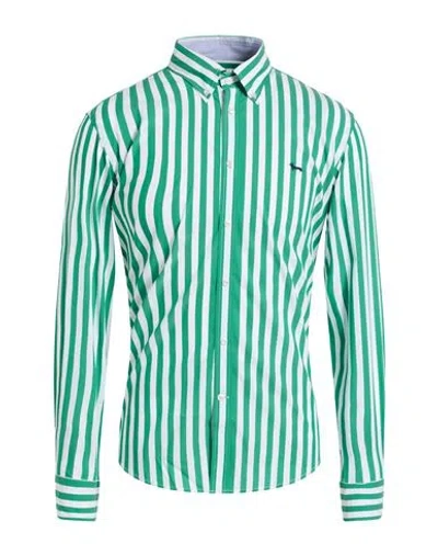 Harmont & Blaine Man Shirt Green Size 3xl Cotton, Polyamide, Elastane