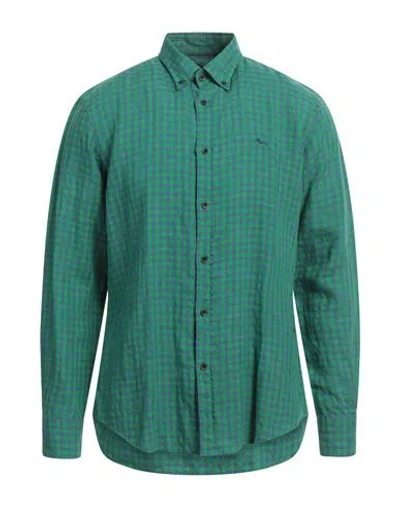 Harmont & Blaine Man Shirt Green Size L Linen