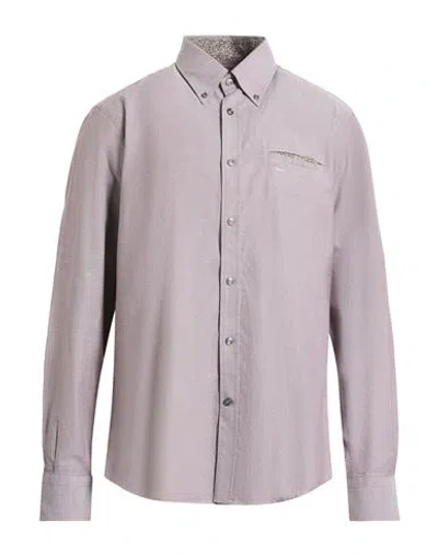 Harmont & Blaine Man Shirt Grey Size M Cotton In Neutral