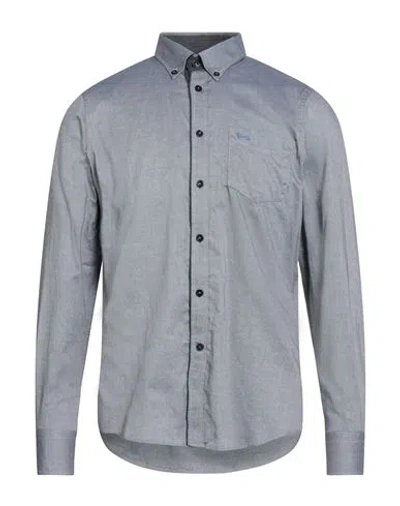 Harmont & Blaine Man Shirt Grey Size S Cotton In Blue