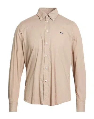 Harmont & Blaine Man Shirt Khaki Size M Cotton In Nude