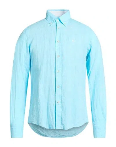 Harmont & Blaine Man Shirt Light Blue Size 3xl Linen