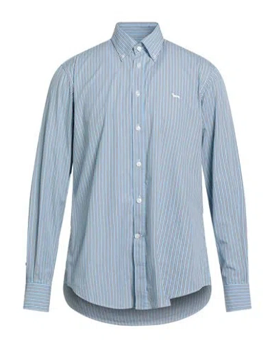 Harmont & Blaine Man Shirt Light Blue Size L Cotton In Brown