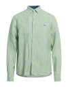 Harmont & Blaine Man Shirt Light Green Size S Linen In Green