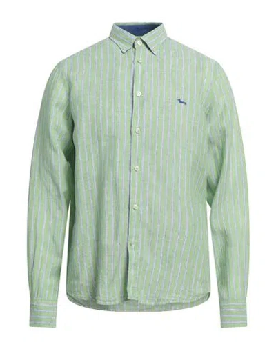 Harmont & Blaine Man Shirt Light Green Size S Linen