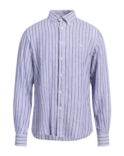 Harmont & Blaine Man Shirt Lilac Size Xxl Linen In Purple