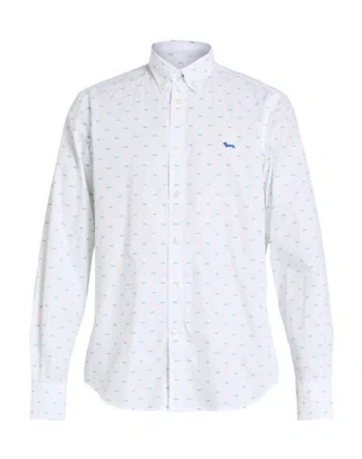 Harmont & Blaine Man Shirt Lime Green Size Xl Cotton In White