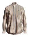 Harmont & Blaine Man Shirt Mandarin Size L Cotton, Tencel In Brown