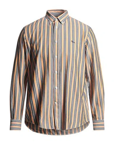 Harmont & Blaine Man Shirt Mandarin Size L Cotton, Tencel In Brown